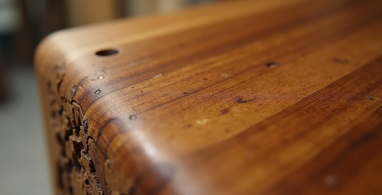 Gros plan sur la texture du bois massif durable montrant les veines naturelles